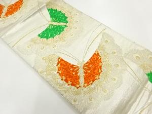 アンティーク　蝶模様織出し袋帯（材料）